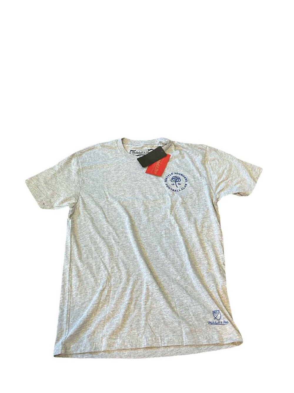 NWT Seattle Sounders FC Mitchell & Ness Gray Carnation Logo T-Shirt